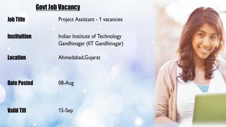 IITGN Recruitment 2021 – Project Assistant Posts - Themaru Gujarat